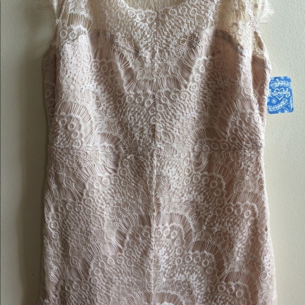 Free People Peekaboo Lace Slip Dress Cream - Picture 4 of 4